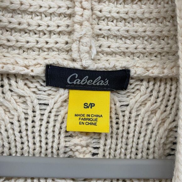 Cabelas Cardigan Sweater Womens S Cream Wool Blend Button Up Fairy Cottage Boho - Picture 7 of 10